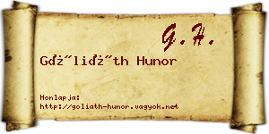 Góliáth Hunor névjegykártya